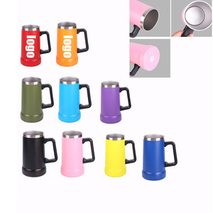 Mug de voyage et chopes à bière personnalisés en acier inoxydable avec poignée – Cadeaux amusants et personnalisés pour hommes, pour anniversaire et Noël - Product Image 2
