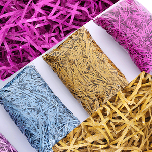 Sıcak satış kağıt rafya kırışık kağıt Diy konfeti hediye kutusu dolgu shredrendelenmiş doku kağıt düğün dekorasyon aksesuarları için - Product Image 1
