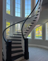 Design d'escalier flottant incurvé élégant pour les intérieurs de maisons minimalistes de luxe