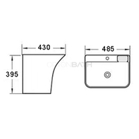 ORTONBATH lavabo carré suspendu lavabo de salle de bain lavabo sur pied lavabo suspendu ensemble de toilette salle de bain lavabo en céramique
