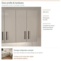 Meuble de cuisine moderne en acrylique avec portes à battants, aménagement en L, unités modulaires, boîtes de rangement en contreplaqué et tiroirs à fermeture amortie