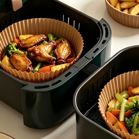 Papiers de cuisson ronds jetables antiadhésifs en kraft naturel pour friteuse à air chaud, accessoires pour la cuisson