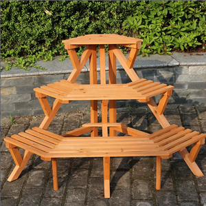 Soporte <span class=keywords><strong>de</strong></span> <span class=keywords><strong>Madera</strong></span> Ecológico Tradicional Industrial para Plantas, Estante <span class=keywords><strong>de</strong></span> Jardín <span class=keywords><strong>de</strong></span> Múltiples Niveles, Exhibidor <span class=keywords><strong>de</strong></span> Macetas - Product Image 5