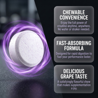 Pureon OEM Comprimés de Créatine Monohydrate Micronisée Végétalienne pour Adultes – Complément Booster pour la Force Musculaire et la Récupération