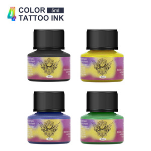 Professionale 28 colori 5ml inchiostro tatuaggio per uso pratico solo forniture tatuaggio bianco nero kit di inchiostro di colore del tatuaggio - Product Image 5