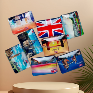 Aimant de réfrigérateur magnétique personnalisé en verre cristal 3D, design rectangulaire, style Art Déco, avec nom de ville ou de pays, conçu sur mesure pour promotion - Product Image 6