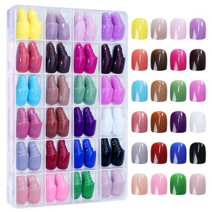 Lot de 24 faux ongles carrés givrés style français à presser, couvrance totale, pour manucure de salon - Product Image 4