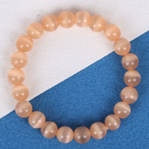 Doğal kedi gözü taş bilezik 6/8/10mm dairesel renkli moda opal bilezik erkek ve kadın takı - Product Image 6