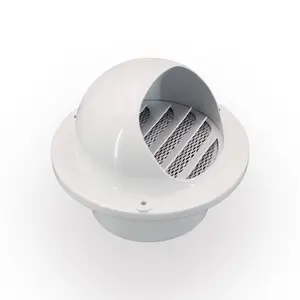 E-ZONG HVAC Air Outlet Water-proof Aluminum Round Exhaust Vent With Insect Prevention Net Installed On Outside Wall