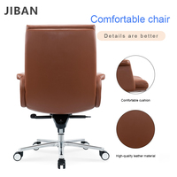 Chaise de bureau exécutive ergonomique en cuir moderne avec fonction pivotante, hauteur réglable, structure en alliage d'aluminium