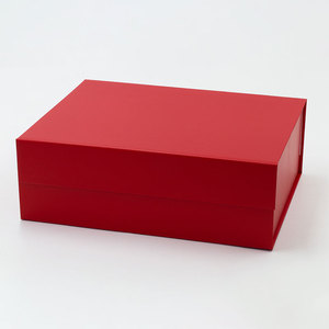 Customised decorative red giftbox collapsible cardboard gift box packaging for blankets