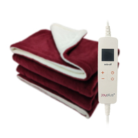 Plaid électrique Sherpa, 160W, bleu marine, Super confortable, lavable en Machine