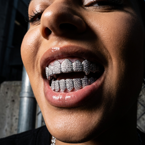 Grilles dentaires Hip Hop Or Platine |   Dents en <span class=keywords><strong>strass</strong></span> serties de diamants |   Cadeau de fiançailles idéal pour les rappeurs - Product Image 5