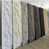 Panneau de pierre en polyuréthane Faux Rock décoratif extérieur léger et sans bordure Panneau mural en pierre Pu 3d