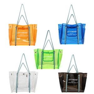 2023 New PVC Jelly large capacity single shoulder bag Tote beach bags jelly clear plastic pvc beach tote bag