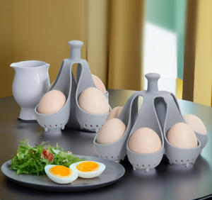 Support de cuisson des œufs en silicone, capacité 4/6 œufs, pour œufs pochés ou durs, idéal pour le petit-déjeuner <span class=keywords><strong>à</strong></span> la maison - Product Image 2