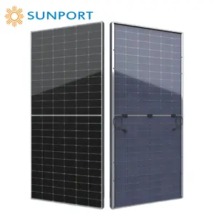 Sunport điện hiệu suất đáng tin cậy bifacial Tấm Pin Mặt Trời 550 Wát panel năng lượng mặt trời Úc panel năng lượng mặt trời Châu Âu kho
