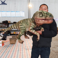 Lebensechtes Interaktives Roboter-Baby-Velociraptor-Modell, Handgehaltene Animatronische Dinosaurier-Puppe als Urlaubsgeschenk für Kinder, zum Anlocken von Menschenmengen in Einkaufszentren