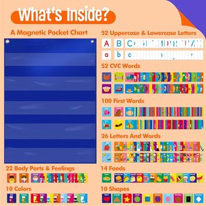 แผนภูมิแบบพกพา 156 แฟลชการ์ด คำศัพท์ CVC คำศัพท์พื้นฐาน ตัวอักษร เกมฝึกทักษะการอ่านออกเสียง สำหรับเด็กอายุ 4-6 ปี - Product Image 3