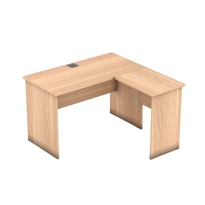 Escritorio de oficina en casa moderno y duradero en forma de L <span class=keywords><strong>con</strong></span> función extensible, mesa de estudio que ahorra espacio para el trabajo y el panel de estudio, estilo de madera - Product Image 2