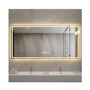 사용자 정의 65*170 cm defogging 시간 온도 스마트 LED 거울 욕실 화장실 화장대 메이크업 miroir espejo spiegel