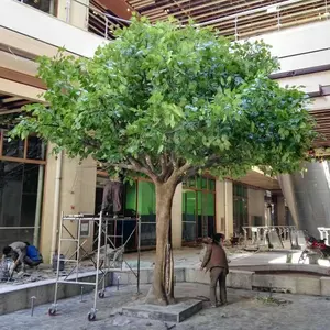 Arbres artificiels grand décor extérieur en plastique artificiel arbre banian vert