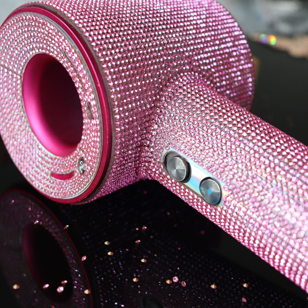 Custom Luxury Fashion Barber Shop Bling Glitter Crystal Rhinestone