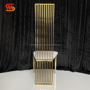 Silla de Comedor de Acero Inoxidable con Respaldo Alto, Diseño Moderno y Elegante para Eventos y Banquetes al Aire Libre - Product Image 3