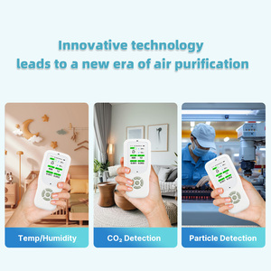 Medidor de calidad del aire 9 en 1 multifunción para exteriores, dispositivo de prueba de aire CO2 PM2.5 TVOC HCHO, temperatura y humedad con soporte - Product Image 4