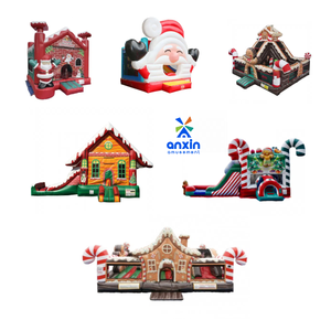 Château <span class=keywords><strong>gonflable</strong></span> de Noël avec toboggan <span class=keywords><strong>structure</strong></span> de jeu tout-en-un pour les carnavals d'arrière-cour événements de vacances communautaires amusants pour les enfants - Product Image 4