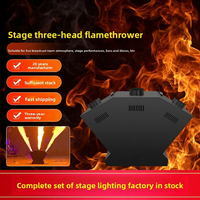 Machine à flamme DMX512 en alliage d'aluminium à 3 têtes en forme de ventilateur avec télécommande sans fil, jet de feu réel pour effets d'ambiance en bar, sur scène et en soirée