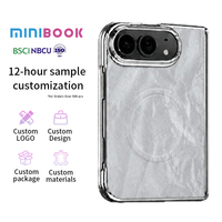 Étui de téléphone pliable Minibook Wallet pour iPhone Duo Ultra, en cuir PU, avec fermeture magnétique et protection en verre pour iPhone Duo Fold.