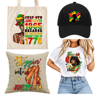 Impression de vêtements en gros avec transferts thermiques Plastisol et DTF, et transferts vinyle, personnalisés avec motifs Juneteenth pour sérigraphie