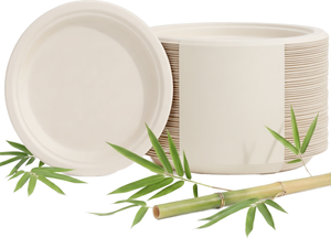 Tazones de bagazo de caña de azúcar de 500 ml, resistentes, para fideos y arroz, con tapa, para llevar - Product Image 1