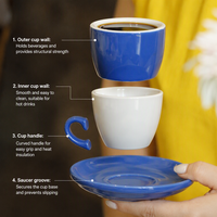 Collection de tasses et soucoupes à expresso Ten Tone, finition dorée, argentée, brillante, menthe, mate, rouge, turquoise, noir, gris, blanc, ensemble de café en porcelaine, cadeau