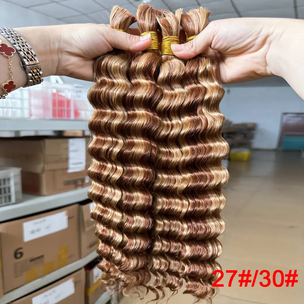 Grosir rambut India mentah tanpa pakan dalam keriting 100 rambut manusia jumlah besar untuk mengepang