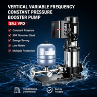 Pompa Pendorong Tekanan Konstan Sentrifugal Multistage Vertikal Stainless Steel 304 Motor Tiga Fasa Sambungan Flens