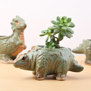Pot de fleurs créatif en céramique en forme de dinosaure pour plantes succulentes, mini bonsaï, <span class=keywords><strong>cactus</strong></span>, micro-paysage pour la maison et le bureau - Product Image 3