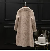 Abrigo de Piel de Oveja para Mujer, Invierno 2026, Largo Medio, Piel de Lana Genuina, JT653