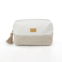 Trousse à cosmétiques de luxe en bambou et jute Pochette à maquillage biodégradable réutilisable et durable naturelle