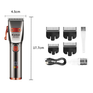 Kemei Hair Clipper KM-2253 Metal Body LCD Display <b>USB</b> <b>Charging</b> Electric Hair Trimmer For Men Salon Use - Product Image 1