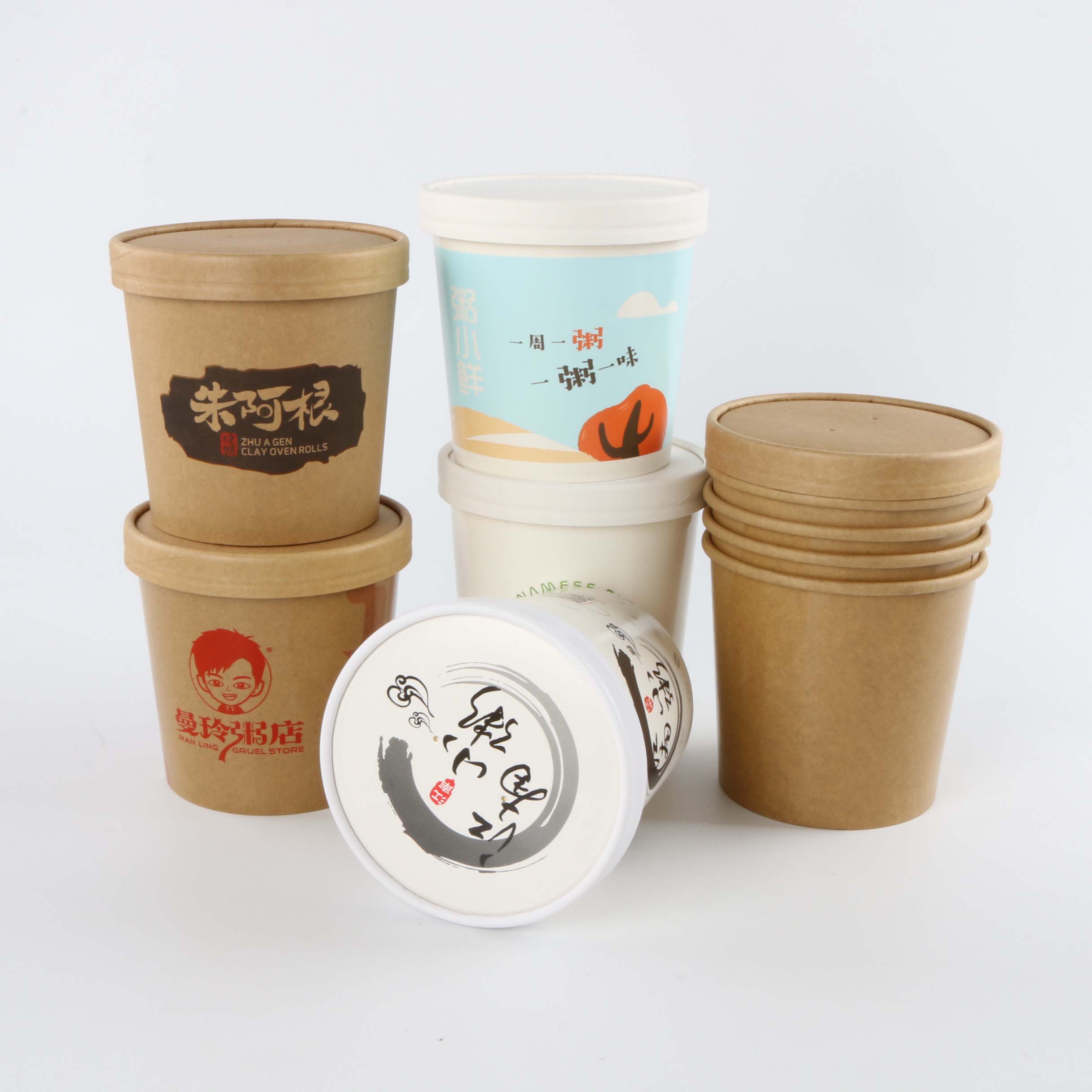 Hot Sale High Quality Eco Friendly Custom Printing 8oz 12oz 16oz 32oz Hot Soup Cup Disposable Instant Paper CupPopular