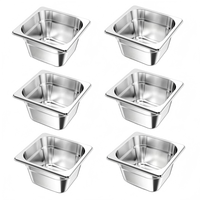 Nouvelle conception, bac GN 1/6 en plastique, équipement de restauration, bac GN transparent en polycarbonate pour la cuisine à domicile, l'hôtel