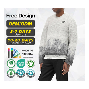 Suéter con Certificación BSCI, Fabricante de Suéteres, Logotipo Personalizado, Suéter de Invierno de Punto con Efecto Degradado, Suave y Afelpado, de Alpaca para Hombre - Product Image 1