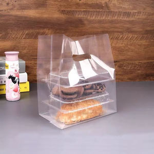 Bolsa de Plástico Transparente Troquelada al por Mayor para Restaurante, Bolsa con Asa para Llevar Comida, Bolsa de Embalaje Personalizada con Logotipo para Pan y Pasteles, Bolsa de Compras - Product Image 6