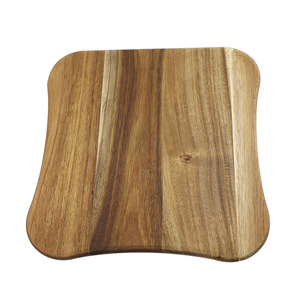 Planche à découper en bois d'acacia 30x30x4,5cm carrée pour fruits, pain, steak, usage en cuisine - Product Image 4