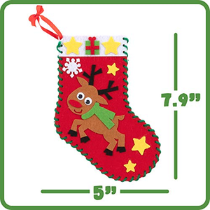 5 modèles de chaussettes de Noël en feutre à faire soi-même avec ornements, kits de couture faits à la main, décorations - Product Image 2