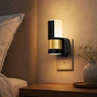 Lampe de chevet LED LOHAS, éclairage nocturne, lumière ascendante et descendante, capteur crépuscule-aube, moderne, 180 °   Veilleuse rotative à brancher pour chambre à coucher