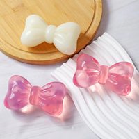 Jabón en Barra de Aceite Esencial con Lazo Rosa, Jabón Sólido Hidratante de Glicerina para Baño, para Todo Tipo de Piel