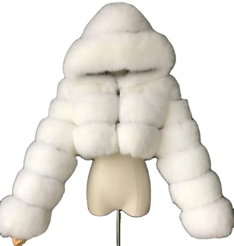 Autumn and winter fashion white artificial fox fur winter down jacket female fur short coat